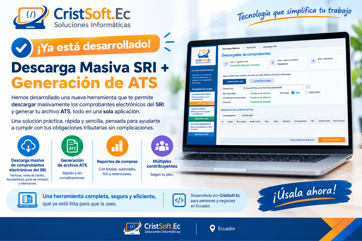 ¡Ya está disponible! Descarga Masiva SRI + Generación de ATS